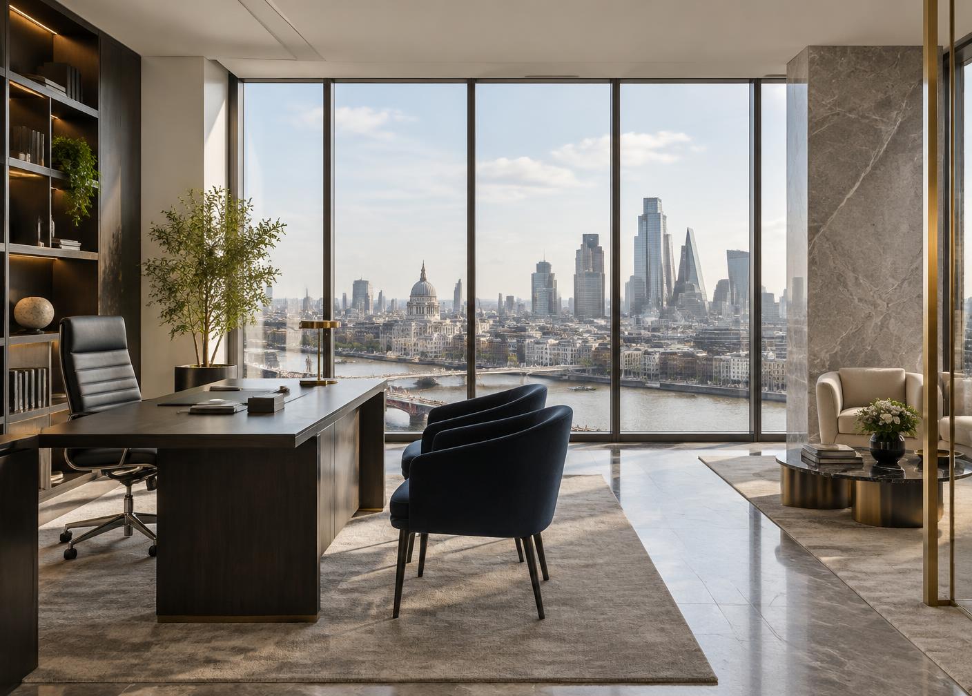 Premium executive office overlooking an international city